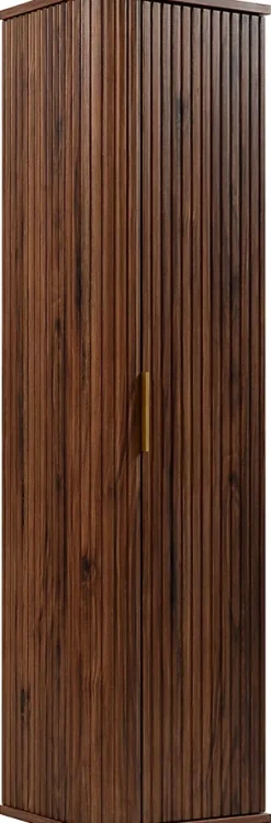 Furnidea Meuble colonne suspendu de salle de bain GLAMOUR coloris noyer foncé 35 x 139 cm* Colonne De Salle De Bains