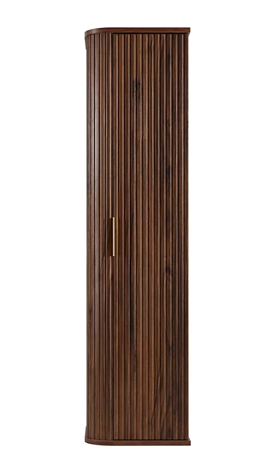 Furnidea Meuble colonne suspendu de salle de bain GLAMOUR coloris noyer foncé 35 x 139 cm* Colonne De Salle De Bains