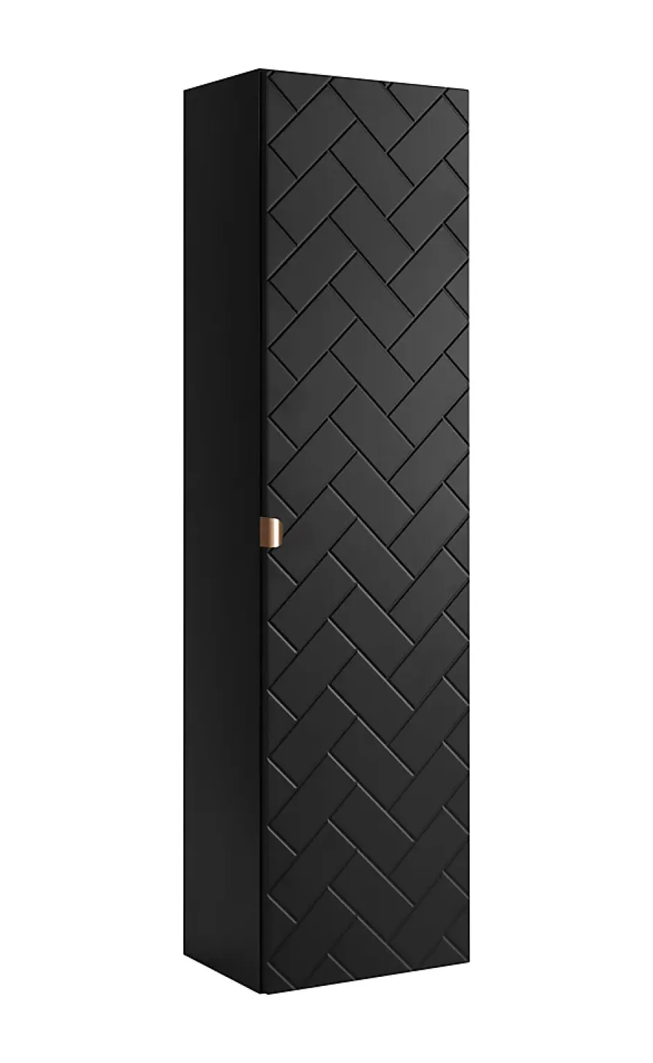 Furnidea Meuble colonne suspendu de salle de bain MADIS NOIR 35 X 136 cm G* Colonne De Salle De Bains