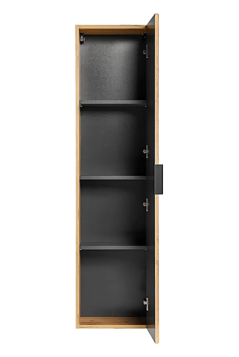 Furnidea Meuble colonne suspendu de salle de bain ADEL CHÊNE 35 x 140 cm
