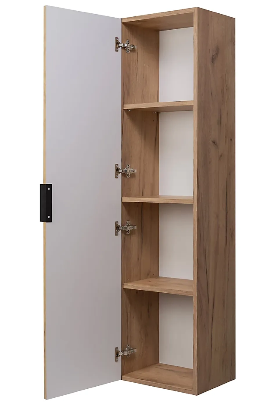 Furnidea Meuble colonne suspendu de salle de bain FLOW chêne 35 x 136 cm