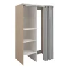 Vente-unique Meuble de buanderie avec rideau pour double machine à laver - Naturel clair - L111 x H184 cm - JAZANO