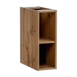 Meublorama Meuble de rangement additionnel sous vasque KINOKO 2 portes Chene clair L20 x P57 x H46 cm Meuble suspendu* Plan Double Vasque