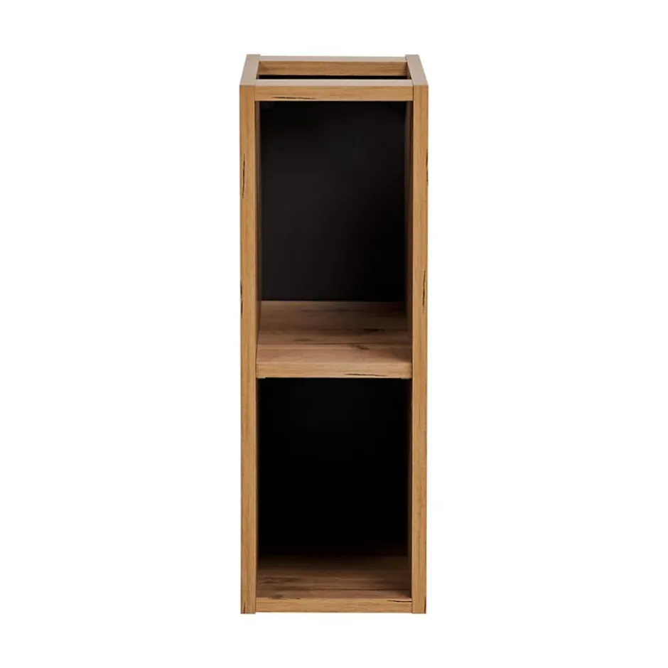 Meublorama Meuble de rangement additionnel sous vasque KINOKO 2 portes Chene clair L20 x P57 x H46 cm Meuble suspendu* Plan Double Vasque