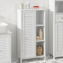 Sobuy Meuble de Rangement Armoire Cuisine Salle de Bain, BZR39-W,