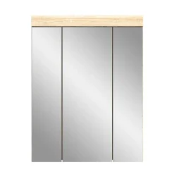 Meublorama Meuble de rangement avec miroir RIDLEY Blanc et chene clair* Miroir Simple