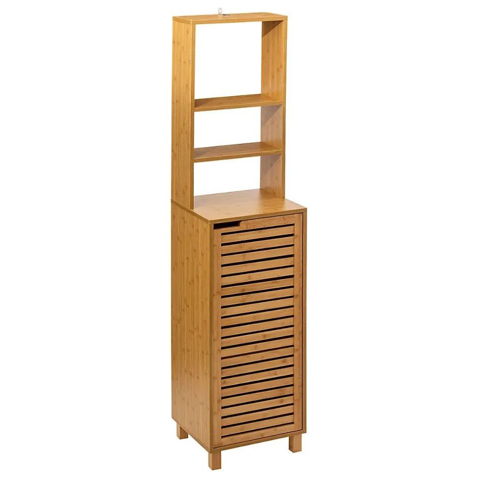 5Five Meuble de rangement Colonne en Bambou 1 Porte H 168 cm