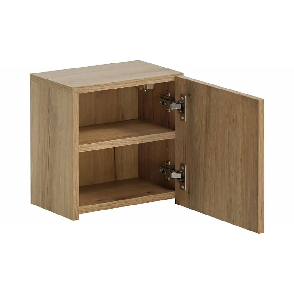 Meublorama Meuble de rangement de salle de bain VANO 1 porte Coloris chene L20 x P57 x H18 cm Meuble suspendu