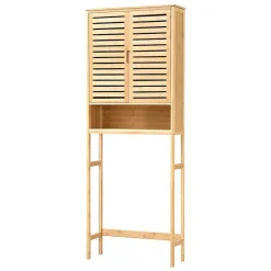 [En.Casa] Meuble de rangement Geta pour WC à 2 portes 170 x 66 x 23 cm en.casa