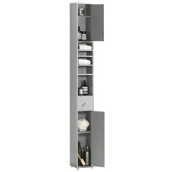 Sobuy Meuble de Rangement Meuble Colonne Armoire de Toilette, BZR34-HG,* Meuble De Salle De Bains Faible Profondeur|Colonne De Salle De Bains