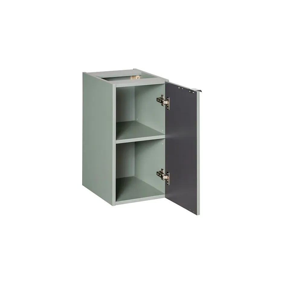 Meublorama Meuble de rangement salle de bain ELVINA 1 porte H57 cm Vert sauge pastel Suspendu* Armoire De Salle De Bains