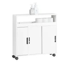 Sobuy Meuble de Rangement Salle de Bain Armoire WC pour Papier Toilette, BZR02-W,* Meuble De Salle De Bains Faible Profondeur