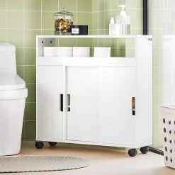 Sobuy Meuble de Rangement Salle de Bain Armoire WC pour Papier Toilette, BZR02-W,* Meuble De Salle De Bains Faible Profondeur