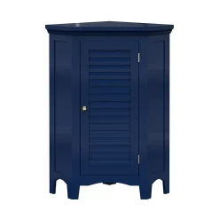 Teamson Home Meuble de rangement sur pied effet bois bleu porte persienne