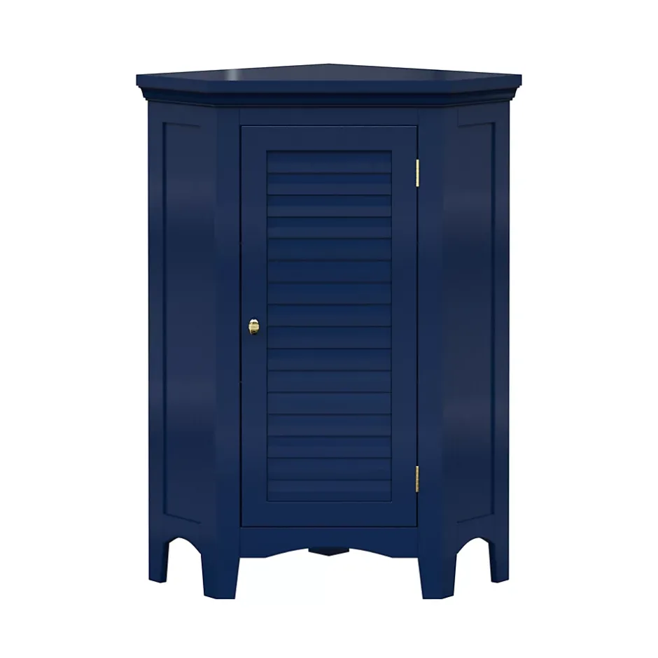 Teamson Home Meuble de rangement sur pied effet bois bleu porte persienne