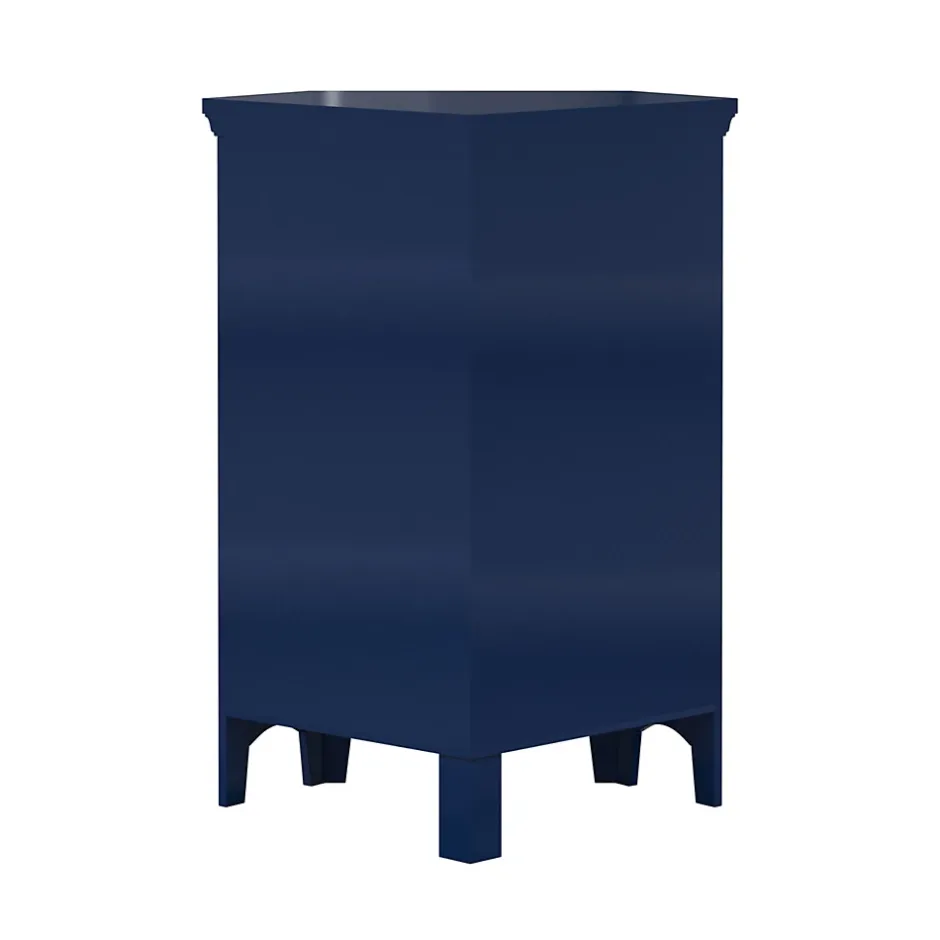 Teamson Home Meuble de rangement sur pied effet bois bleu porte persienne