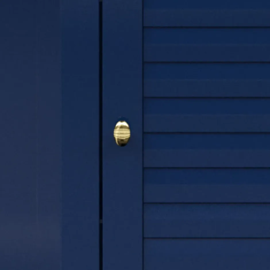 Teamson Home Meuble de rangement sur pied effet bois bleu porte persienne