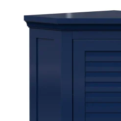 Teamson Home Meuble de rangement sur pied effet bois bleu porte persienne
