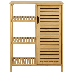 [En.Casa] Meuble de rangement Vetlanda avec étagère pour salle de bain bambou en.casa
