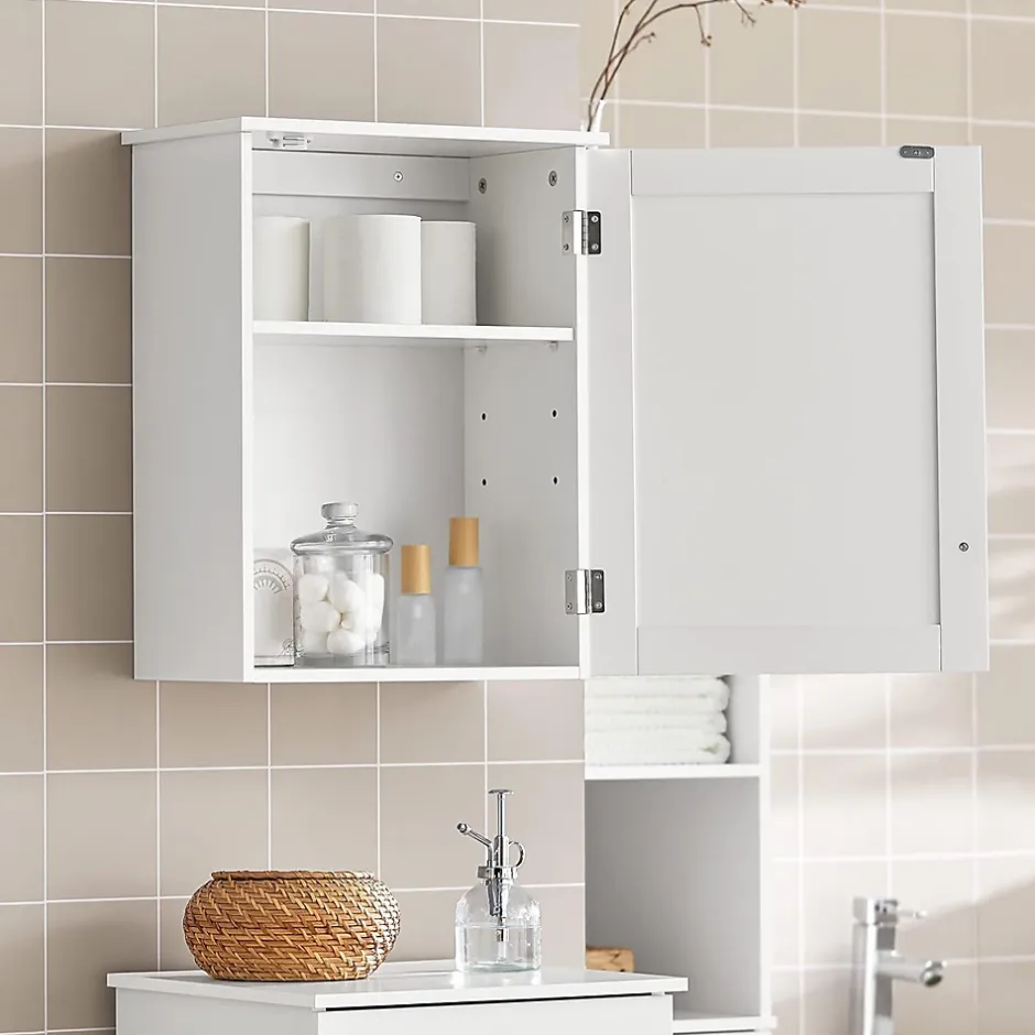Sobuy Meuble de Rangementde Salle de Bain Armoire Suspendue, BZR19-W,