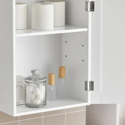 Sobuy Meuble de Rangementde Salle de Bain Armoire Suspendue, BZR19-W,