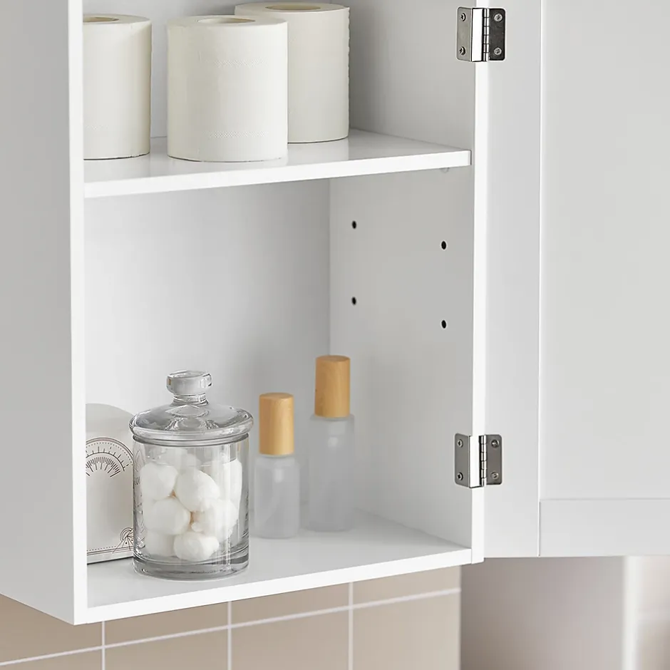 Sobuy Meuble de Rangementde Salle de Bain Armoire Suspendue, BZR19-W,