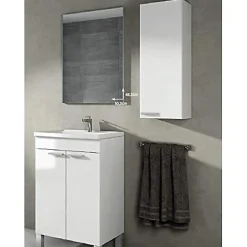 Generique Meuble de salle de bain - ARKITMOBEL - Koncept - Colonne moderne - Blanc - À monter soi-même* Colonne De Salle De Bains