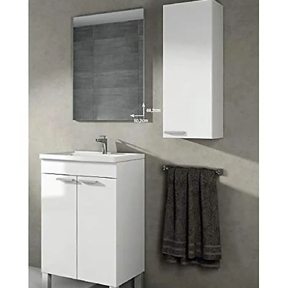Generique Meuble de salle de bain - ARKITMOBEL - Koncept - Colonne moderne - Blanc - À monter soi-même* Colonne De Salle De Bains