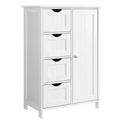 Calicosy Meuble de salle de bain 1 Porte 4 Tiroirs - L55 cm* Etagère Salle De Bains
