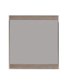 Chb Collection Meuble de salle de bain - Miroir mural avec tablette en mélaminé de couleur chêne. L-H-P : 65-70-4 cm