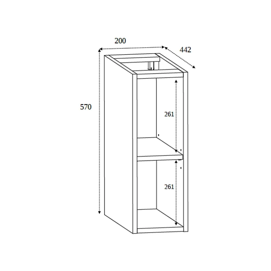 3xE Living Meuble de salle de bain 100 cm (80+20), pieds, Couleur : Chêne Clair, 100 x 46 x 80,7 cm, sans plan de travail* Lave-Mains
