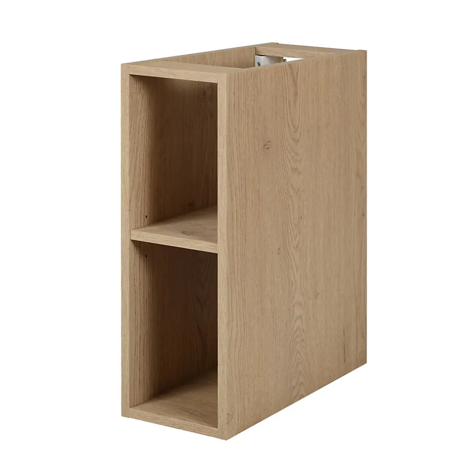 3xE Living Meuble de salle de bain 100 cm (80+20), pieds, Couleur : Chêne Clair, 100 x 46 x 80,7 cm, sans plan de travail* Lave-Mains