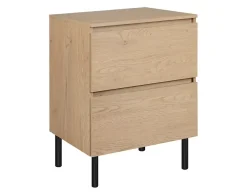 3xE Living Meuble de salle de bain 60 cm avec plan de travail supérieur + pieds meuble, Couleur : Chêne Clair, 60 x 46 x 80,7 cm* Lave-Mains