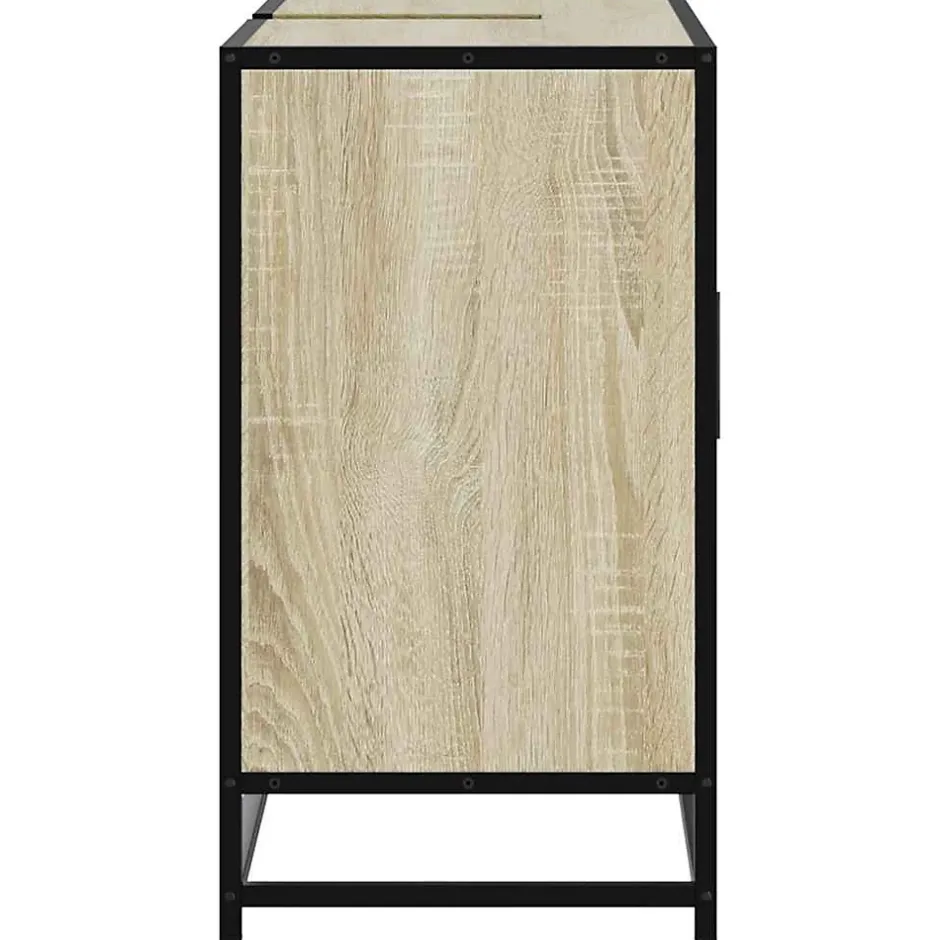 Vidaxl Meuble de salle de bain avec lavabo Chêne Sonoma 80 x 33 x 60 cm Bois d'ingénierie* Meuble Wc