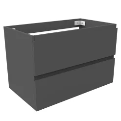 AICA Sanitaire Meuble de salle de bain anthracite 80cm, suspendu avec 2 tiroirs