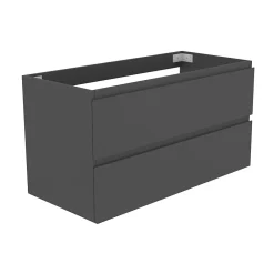 AICA Sanitaire Meuble de salle de bain anthracite 100cm, suspendu avec 2 tiroirs