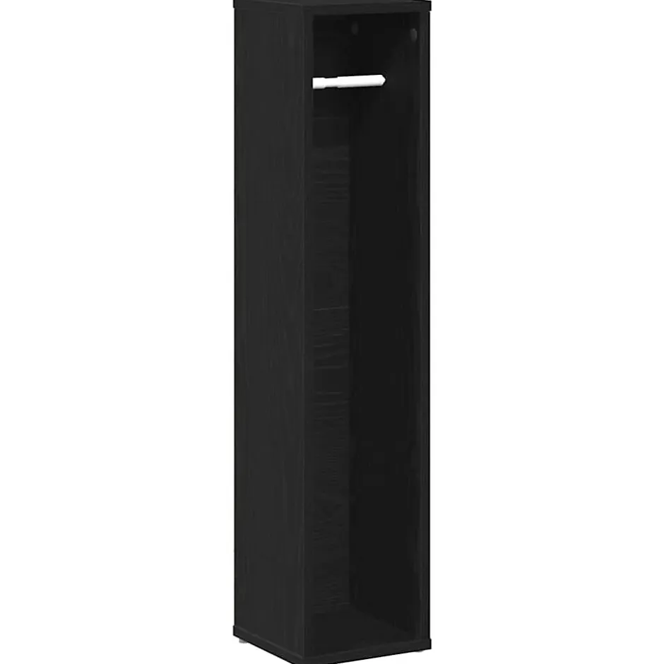Vidaxl Meuble de salle de bain avec porte-rouleau noir 20,5x20x90 cm* Meuble Wc