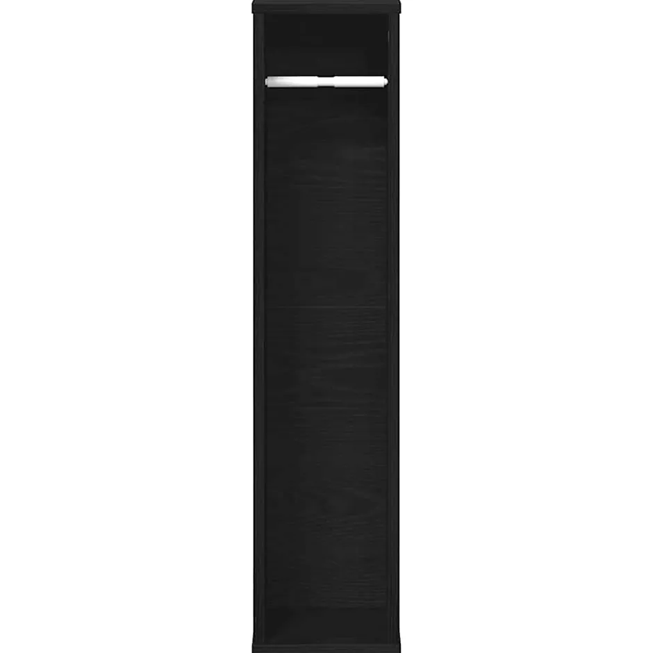 Vidaxl Meuble de salle de bain avec porte-rouleau noir 20,5x20x90 cm* Meuble Wc