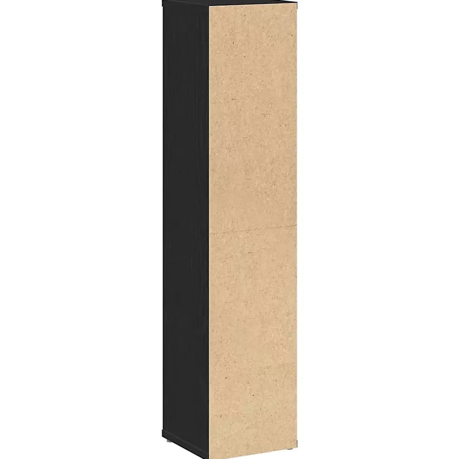 Vidaxl Meuble de salle de bain avec porte-rouleau noir 20,5x20x90 cm* Meuble Wc