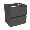 AICA Sanitaire Meuble de salle de bain anthracite 50cm, suspendu avec 2 tiroirs