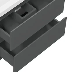 AICA Sanitaire Meuble de salle de bain anthracite 50cm, suspendu avec 2 tiroirs
