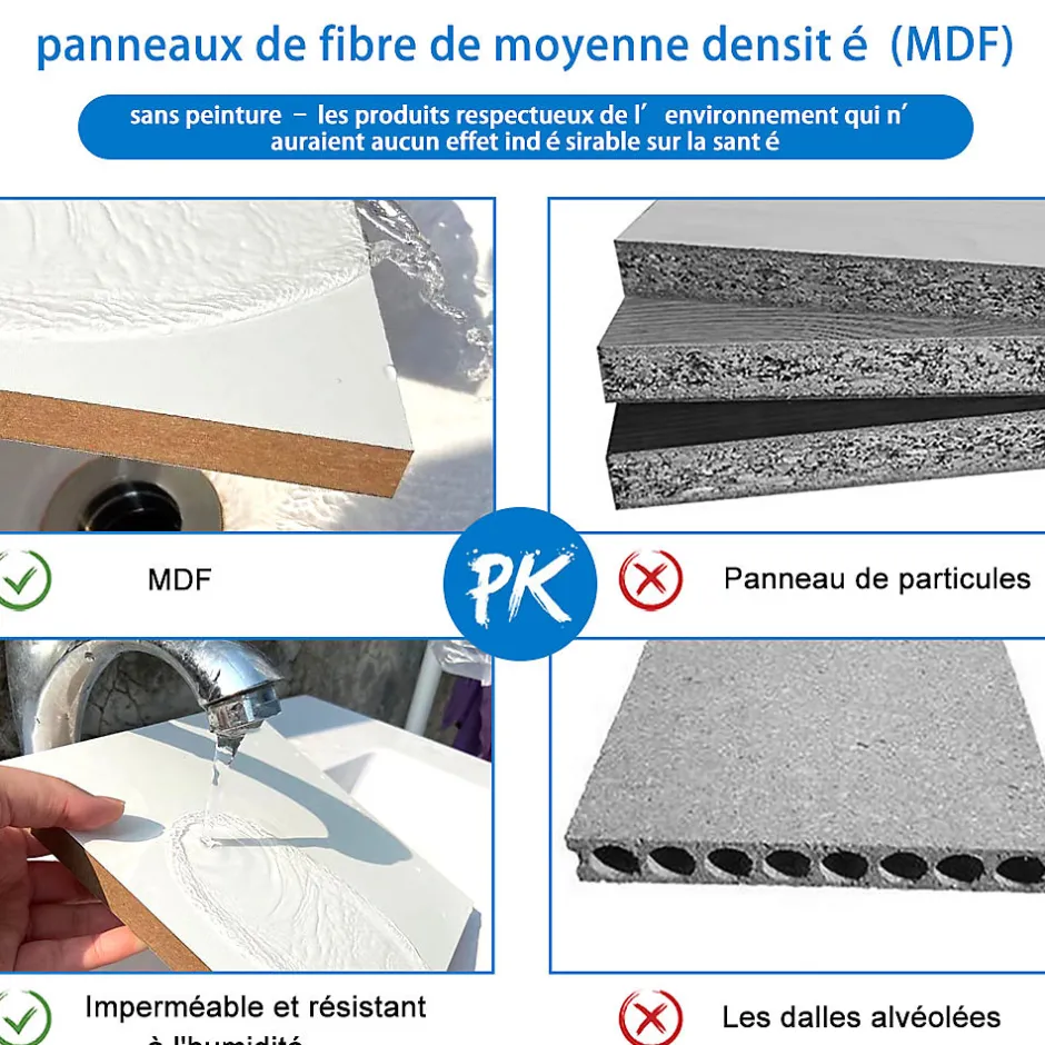 AICA Sanitaire Meuble de salle de bain avec lavabo, 100 cm, 2 tiroirs avec fermeture amortie, meuble suspendu anthracite* Meuble Vasque