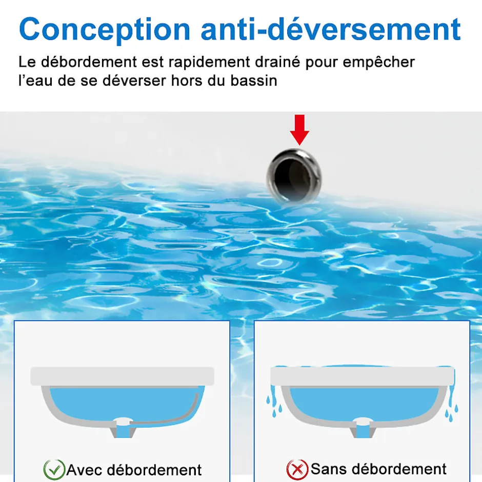 AICA Sanitaire Meuble de salle de bain avec lavabo, 100 cm, 2 tiroirs avec fermeture amortie, meuble suspendu anthracite* Meuble Vasque