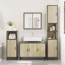 Vidaxl Meuble de salle de bain avec lavabo Chêne Sonoma 90 x 33 x 60 cm Bois d'ingénierie