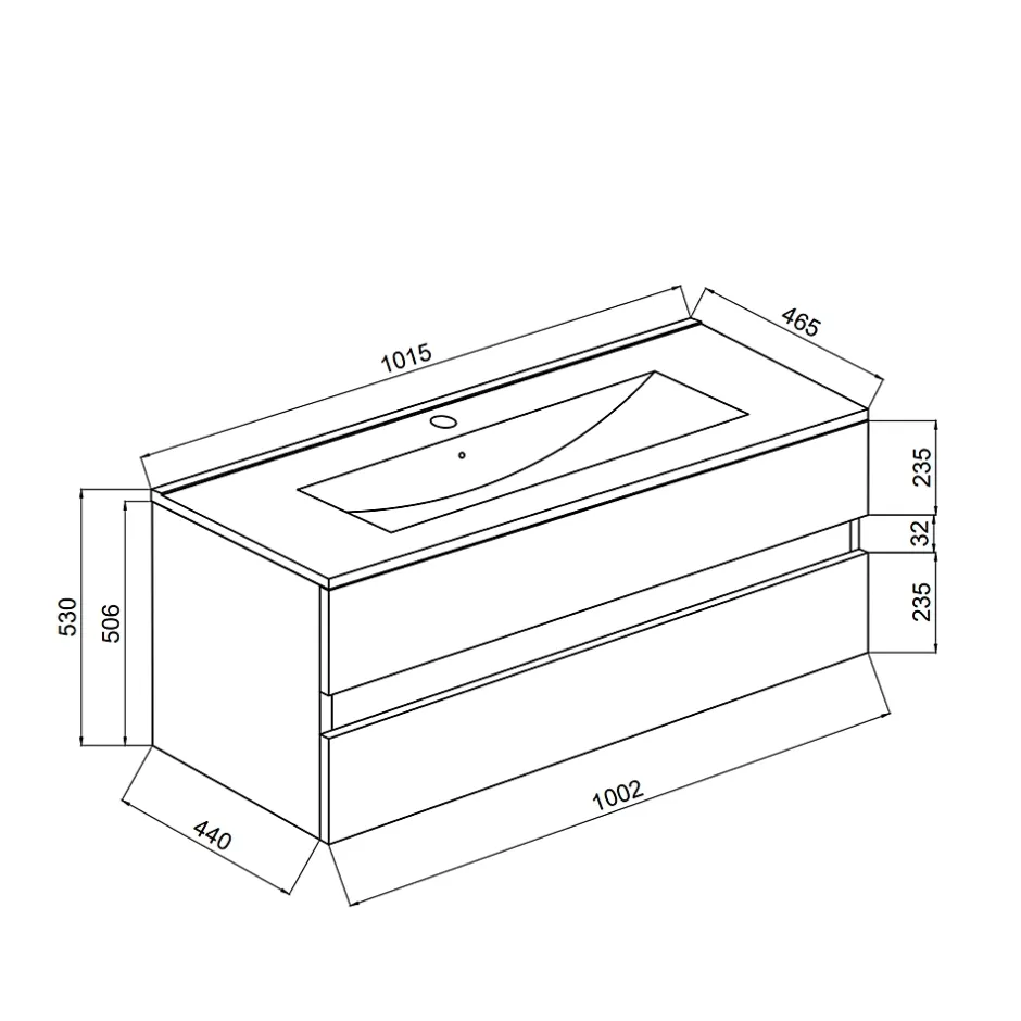 Kiamami Valentina Meuble De Salle De Bain Avec Tiroirs 100Cm Lavabo Et Miroir Blanc Brillant - Benaco