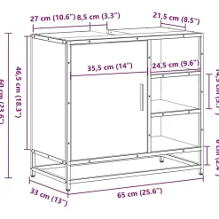 Vidaxl Meuble de salle de bain avec lavabo Chêne Sonoma 65 x 33 x 60 cm Bois d'ingénierie* Meuble Wc