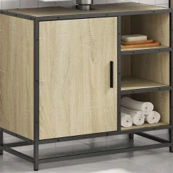 Vidaxl Meuble de salle de bain avec lavabo Chêne Sonoma 65 x 33 x 60 cm Bois d'ingénierie* Meuble Wc