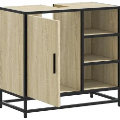 Vidaxl Meuble de salle de bain avec lavabo Chêne Sonoma 65 x 33 x 60 cm Bois d'ingénierie* Meuble Wc