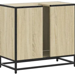 Vidaxl Meuble de salle de bain avec lavabo Chêne Sonoma 65 x 33 x 60 cm Bois d'ingénierie* Meuble Wc
