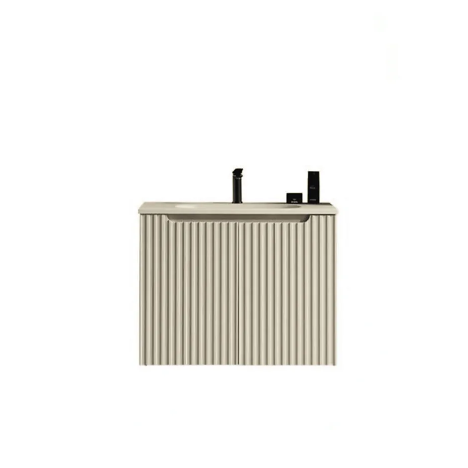 Jindoli Meuble de salle de bain avec vasque 80 cm amande Aquavenus* Meuble Vasque